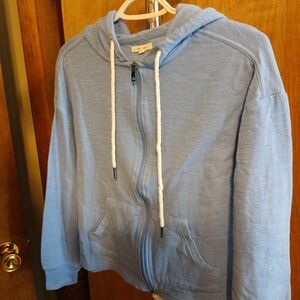 Maurices Light Blue Hoodie with White Drawstrings